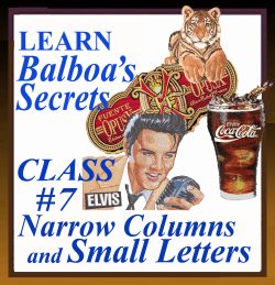 Webinar Class #7, Narrow Culumns and Small Letters