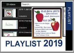 2019 Video Playlist