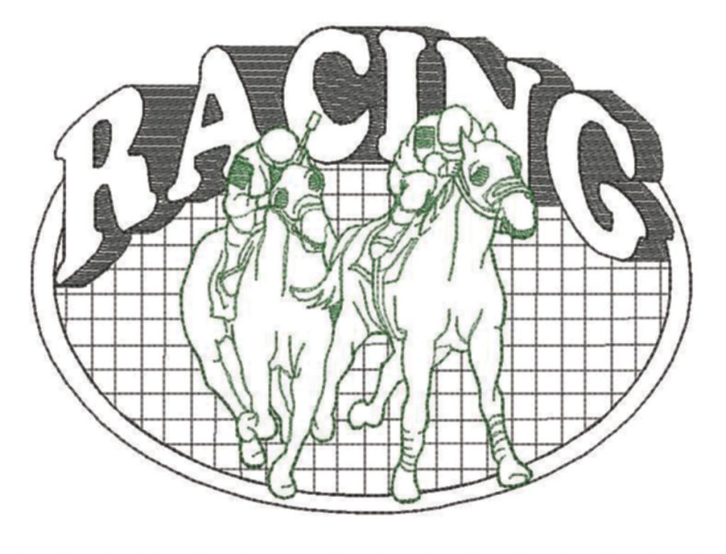 Horse Racing Oval Quilt 2 Color