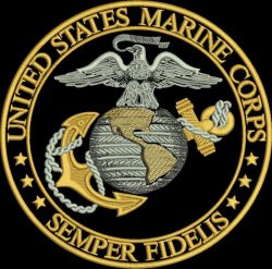 Circular Marine Emblem in Silver and Gold